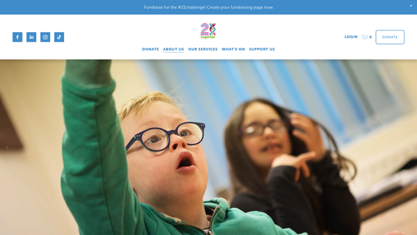 Screenshot of the 21 Together website