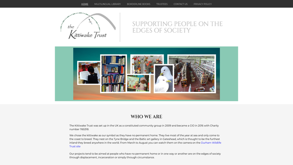 Screenshot of the The Kittiwake Trust website