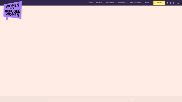 Screenshot of the Women For Refugee Women website