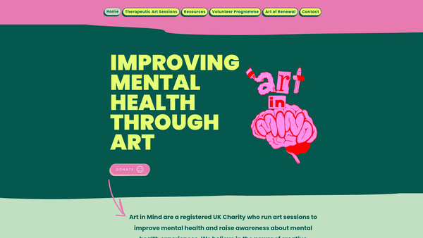 Screenshot of the Art In Mind Brighton website