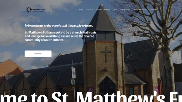 Screenshot of the The Parochial Church Council Of The Ecclesiastical Parish Of St Matthew, Fulham website