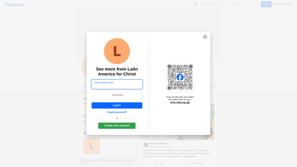 Screenshot of the Latin America for Christ website