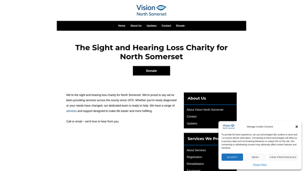 Screenshot of the Vision North Somerset website