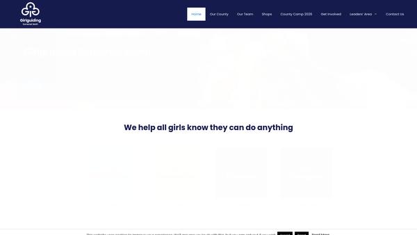 Screenshot of the Girlguiding Somerset North website