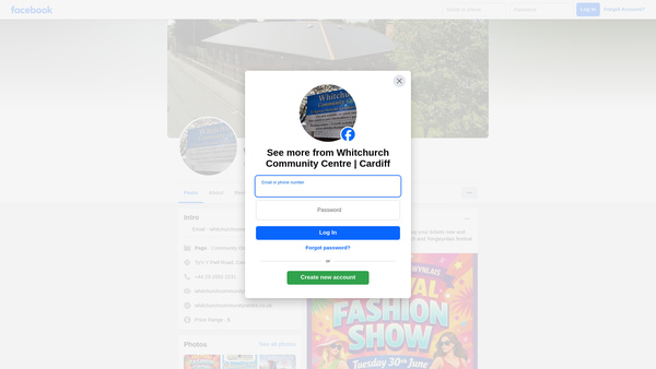Screenshot of the Whitchurch (Cardiff) Community Association website