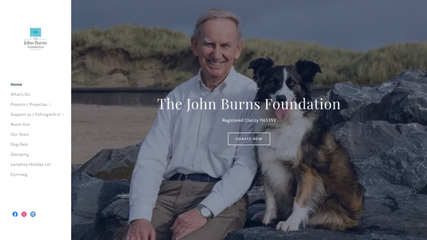 Screenshot of the The John Burns Foundation website