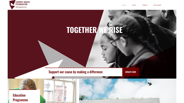 Screenshot of the Cherry Groce Foundation website