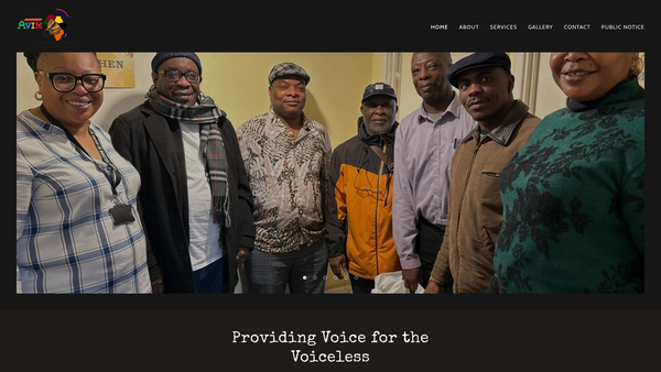 Screenshot of the African Voice In Moston website