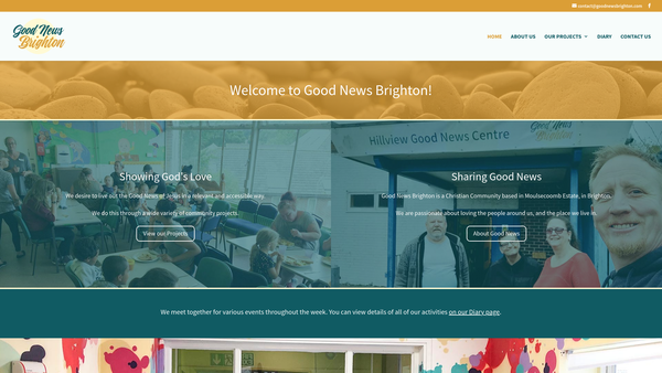 Screenshot of the Good News Brighton website