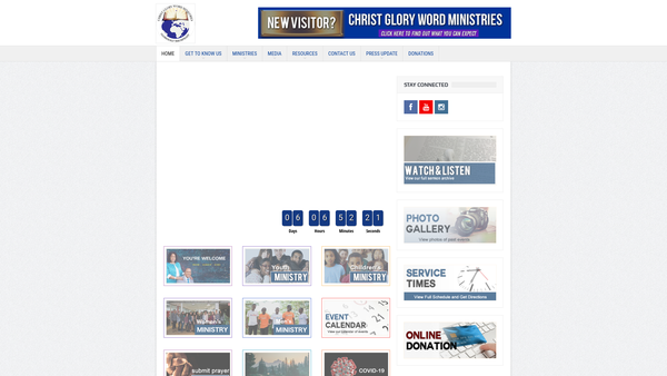 Screenshot of the Christ Glory Word Ministries website