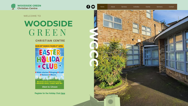 Screenshot of the Woodside Green Christian Centre website
