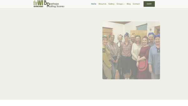Screenshot of the Bramhope Rolling Scones Women's Institute website