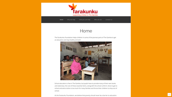 Screenshot of the The Farakunku Foundation website