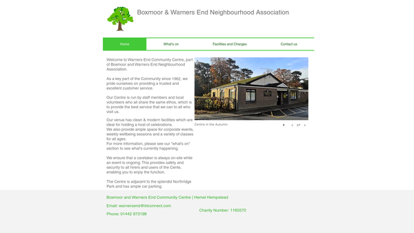 Screenshot of the Boxmoor And Warners End Neighbourhood Association website