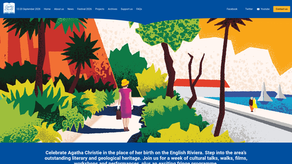 Screenshot of the Agatha Christie Festival Limited website