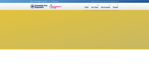Screenshot of the Newark & District Community First Responders website