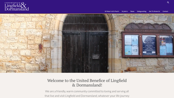 Screenshot of the Parochial Church Council Of The Ecclesiastical Parish Of St Peter And St Paul, Lingfield website