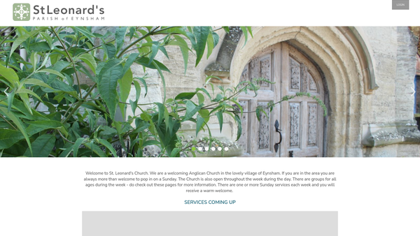 Screenshot of the The Parochial Church Council Of The Ecclesiastical Parish Of St Leonards, Eynsham website