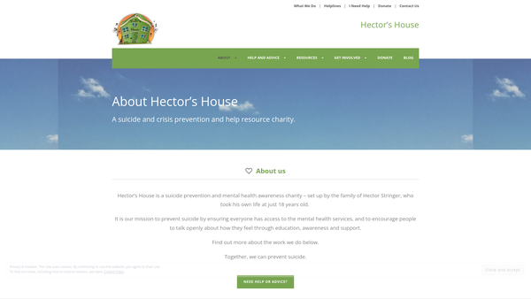 Screenshot of the Hector's House website