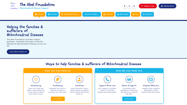 Screenshot of the The Abel Foundation website