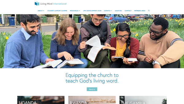 Screenshot of the Living Word International website