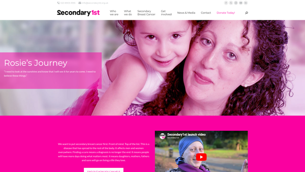 Screenshot of the Secondary First website