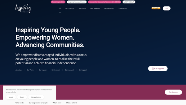 Screenshot of the Inspiring Leadership Foundation website