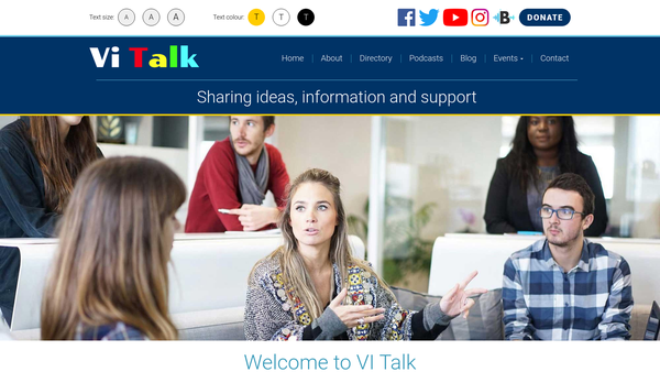 Screenshot of the Vi Talk website