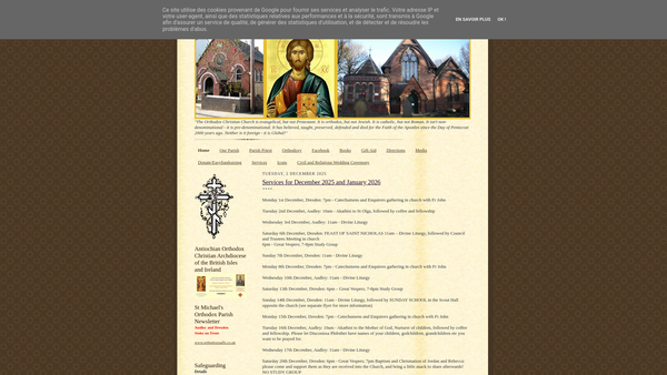 Screenshot of the St. Michael's Antiochian Orthodox Parish, Stoke-On-Trent website