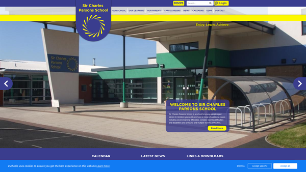 Screenshot of the Friends Of Sir Charles Parsons School website