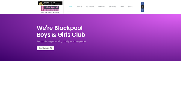 Screenshot of the The Blackpool Boys And Girls Club website