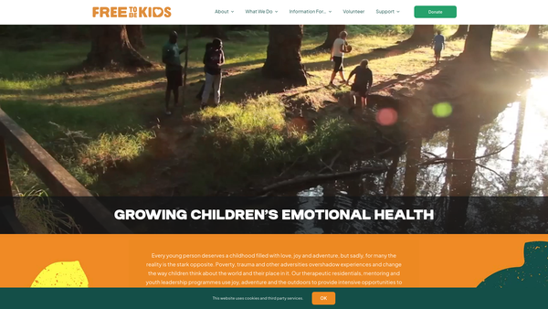 Screenshot of the Free To Be Kids website