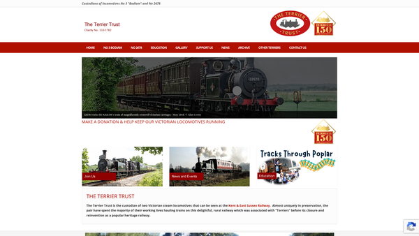 Screenshot of the The Terrier Trust CIO website