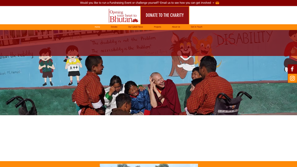 Screenshot of the Opening Your Heart To Bhutan website