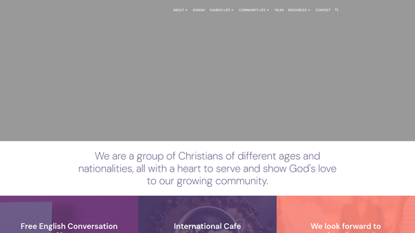 Screenshot of the Christ Church Trumpington CIO website