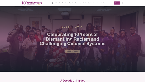 Screenshot of the Racial Justice Network website