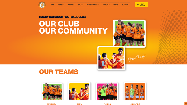 Screenshot of the Rugby Borough Sports Trust Limited website