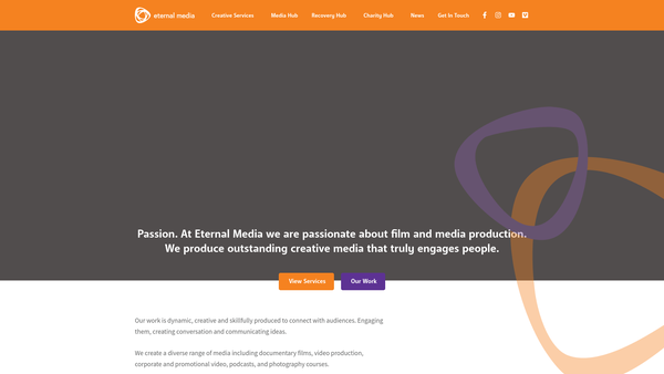Screenshot of the Eternal Community Media website