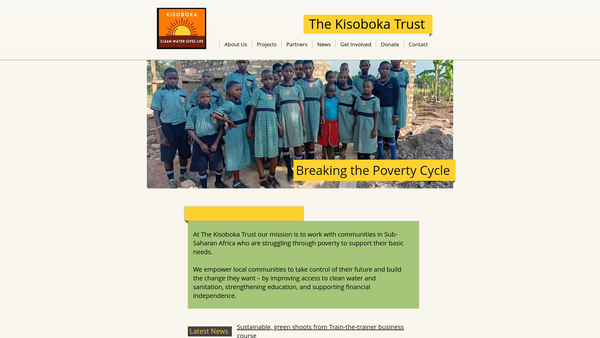 Screenshot of the The Kisoboka Trust website
