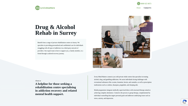 Screenshot of the Every Mind Matters website