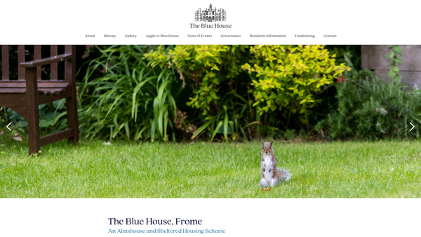 Screenshot of the The Blue House website
