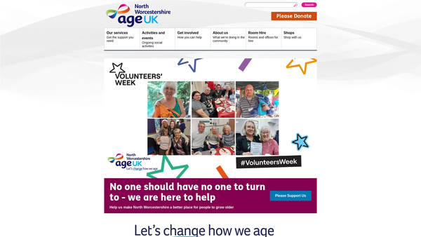 Screenshot of the Age UK Bromsgrove Redditch And Wyre Forest website