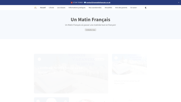 Screenshot of the UN Matin Francais website