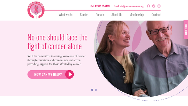 Screenshot of the World Cancer Care website