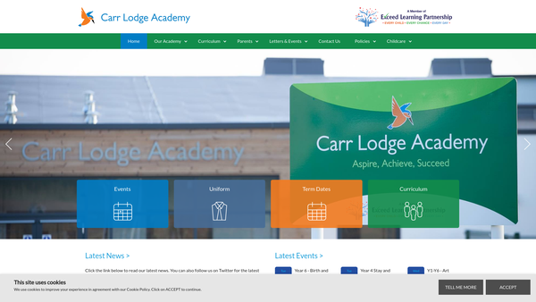 Screenshot of the Carr Lodge Academy PTA website