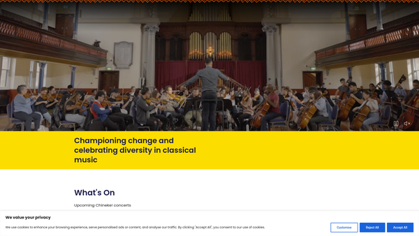 Screenshot of the Chineke Foundation website