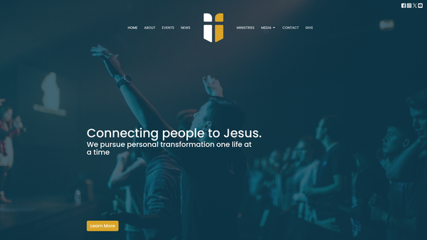 Screenshot of the Eternal Life Church Ministries website