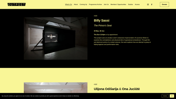 Screenshot of the #Fbf696 website