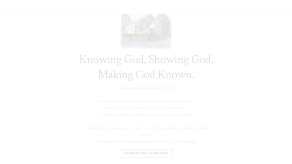 Screenshot of the Manor Mission Church website
