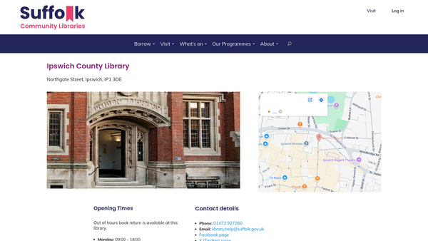Screenshot of the Friends Of Ipswich County Library website